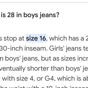 FYI size charts